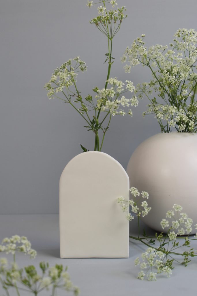 Blumen, Vase, Weiss